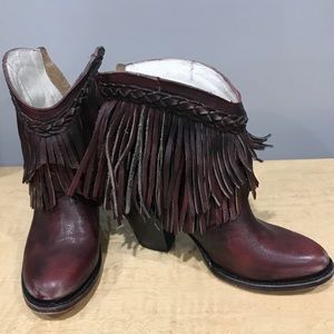 Freebird booties with fringes
