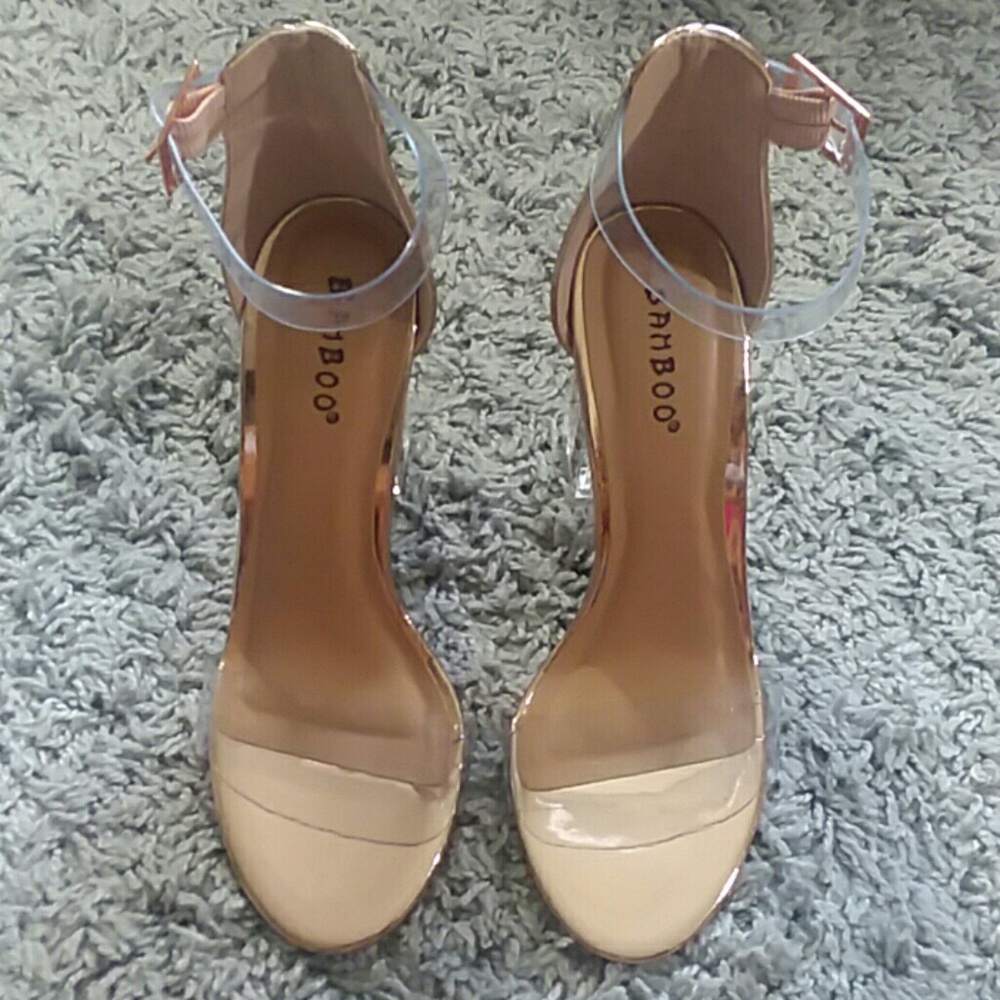Bamboo heels Rose Gold