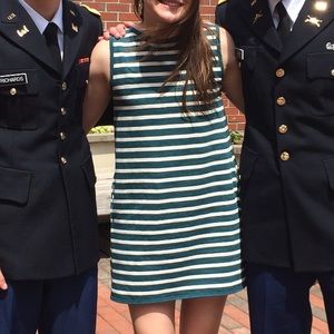 Green striped Demylee a-line dress