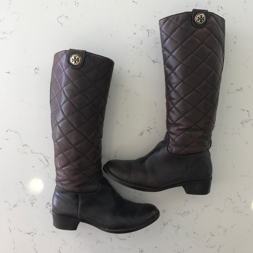 Tory Burch quilted leather boots