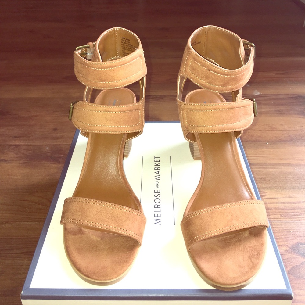 Rusty faux suede sandals