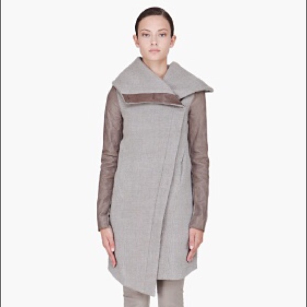70% Off Helmut Lang Wool/leather Coat