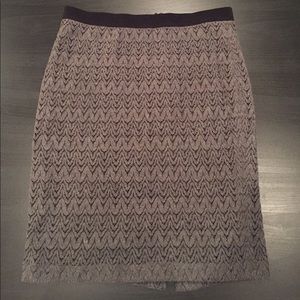 Ann Taylor Gray Lace Skirt