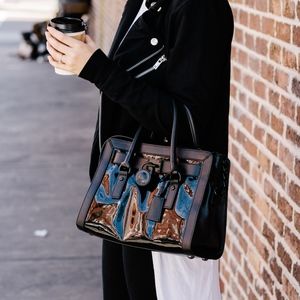 Michael Kors Hamilton Patent-Leather Satchel