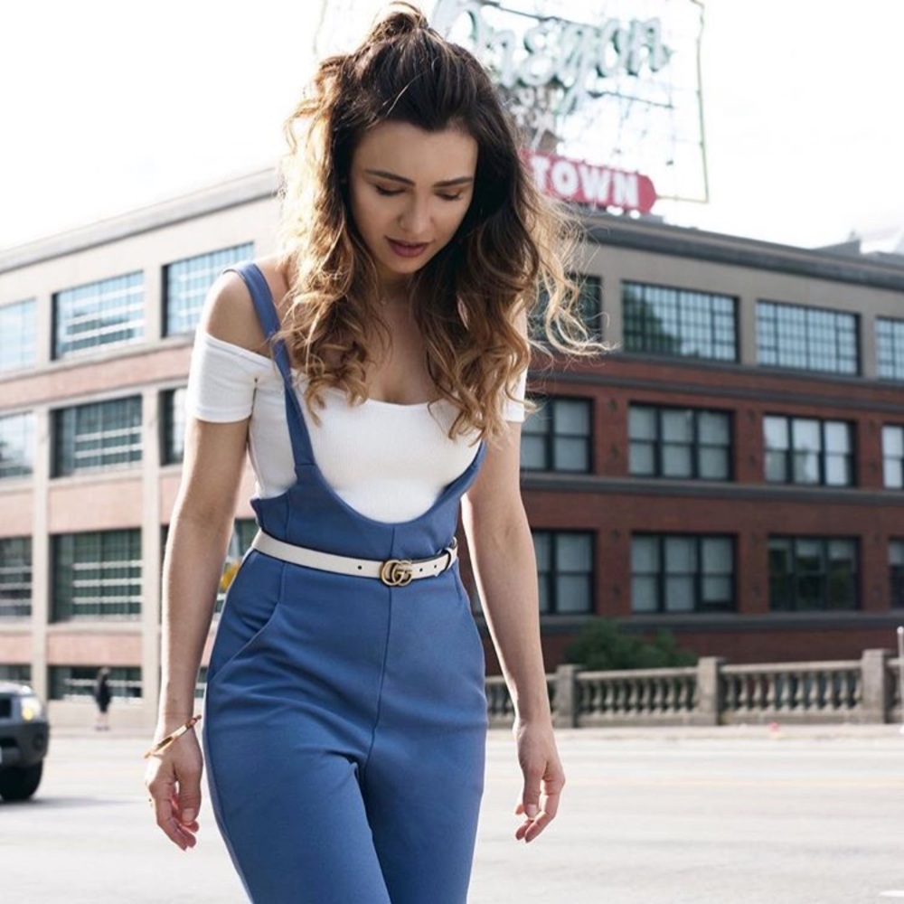 SOLD Emory Park Blue Jumpsuit