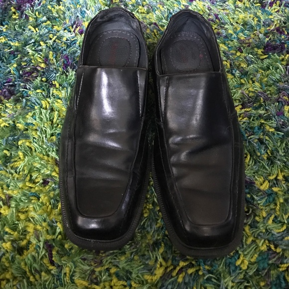 Men Black leather shoes main image 4
