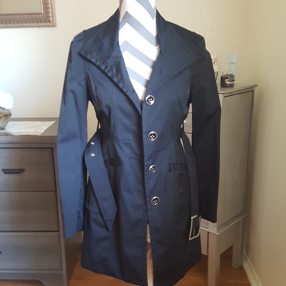 New York & Company black trench coat - Picture 1 of 8