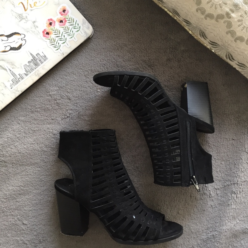 Faux Suede Cutout Booties (Price is Negotiable)