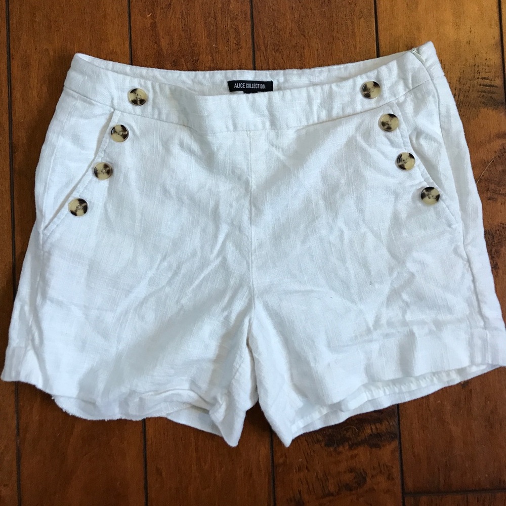 Linen Shorts with Tortoise Buttons