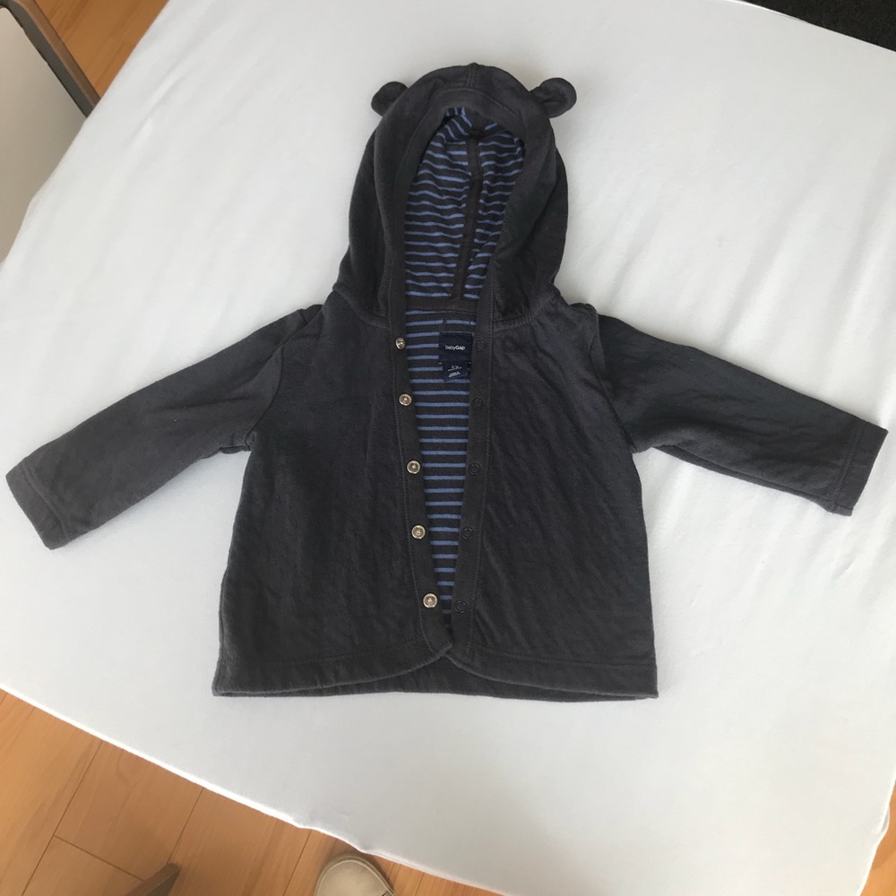 Dark gray baby gap hoodie with ears