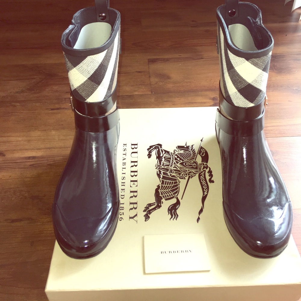 Burberry rain boots