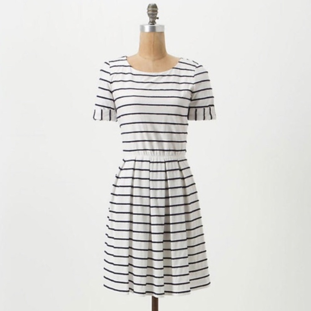 Anthropologists Scalloped Stripes Dress