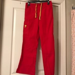 Red scrub pants