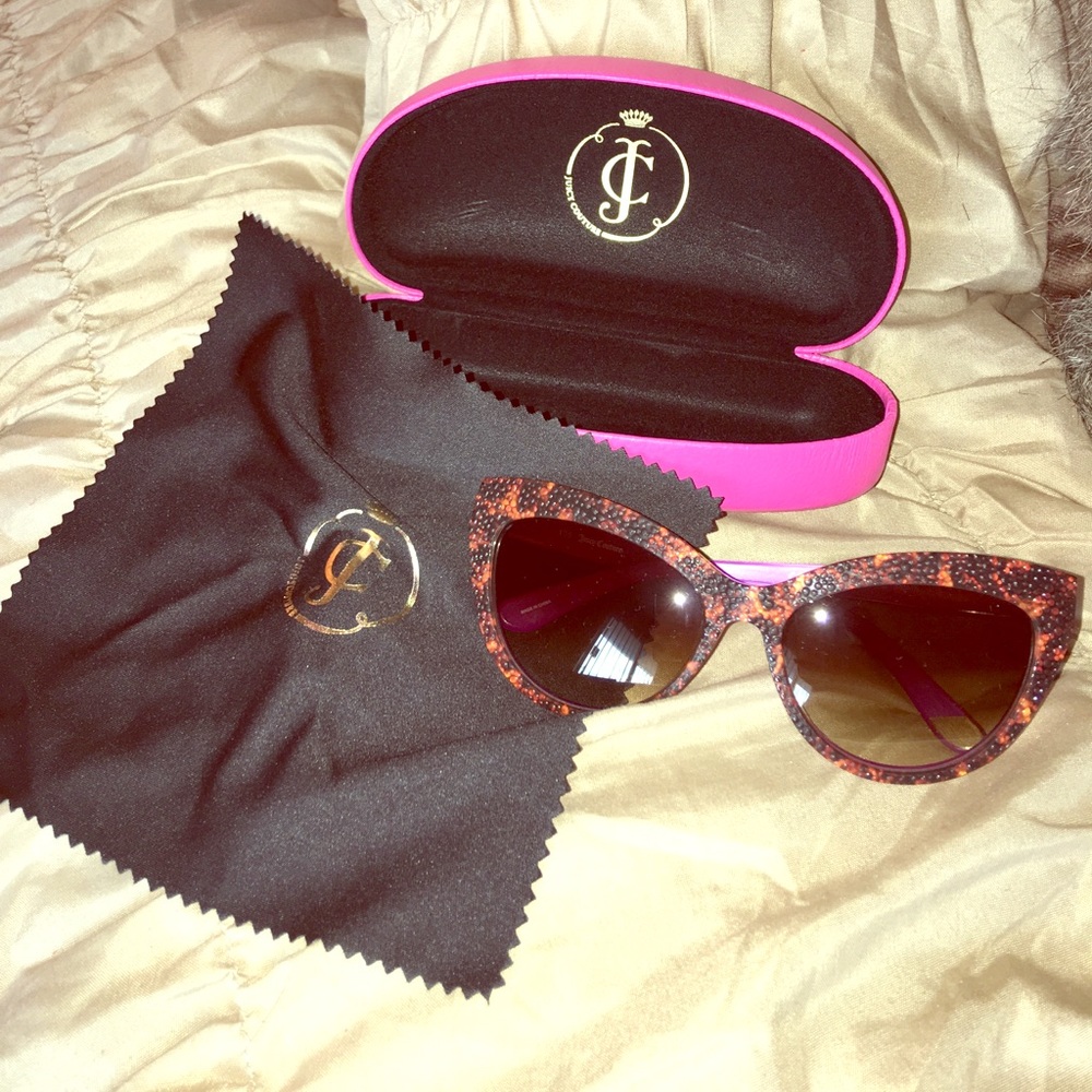 Juicy couture shades w/case and cleaning cloth.
