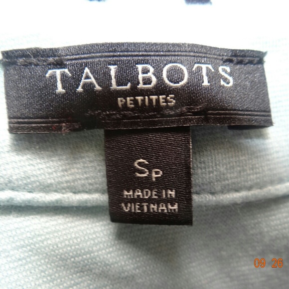 Talbots Blue Striped Peplum Top sizes S/P - Picture 5 of 5