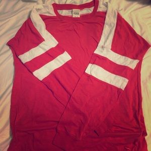 Victoria Secret Pink varsity crew neck shirt