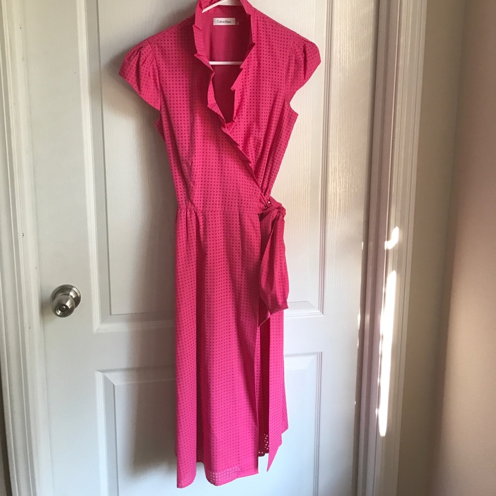 Calvin Klein Pink Wrap Dress
