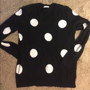 100% Wool Black and white polka dot sweater