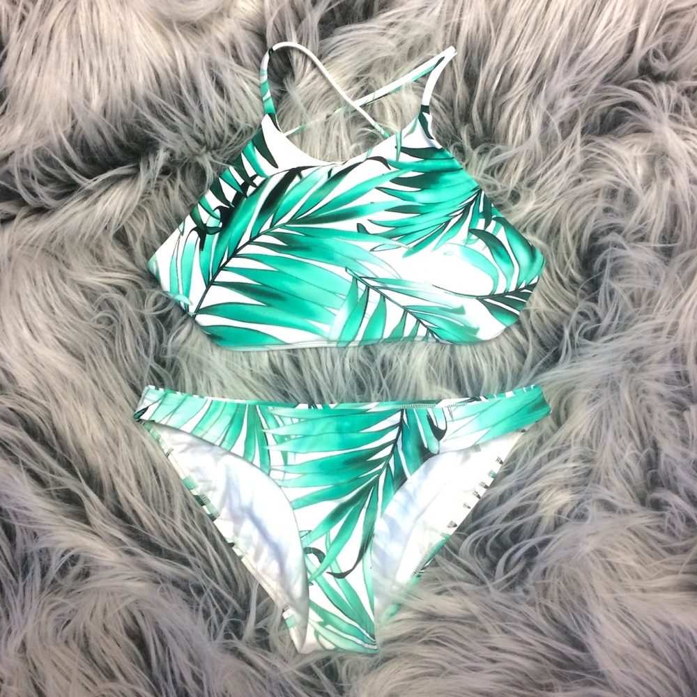 Two piece Tropical Leaf Elena Bikini