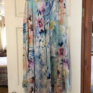 V Christina Long Floral Skirt