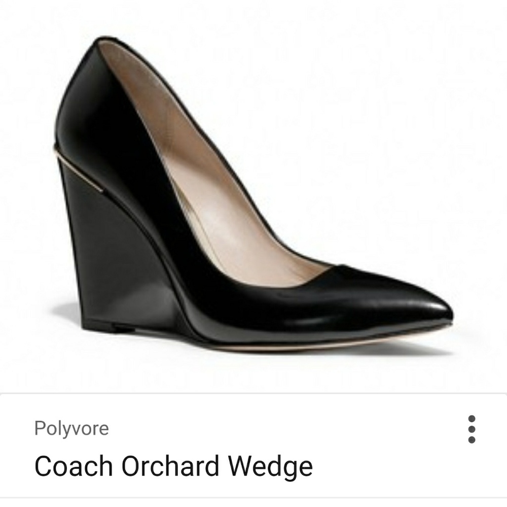 Coach orchard black wedge heels