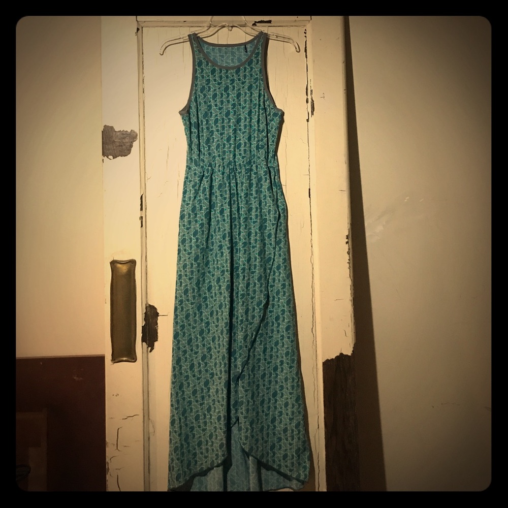 Toad & Co blue/green maxi dress