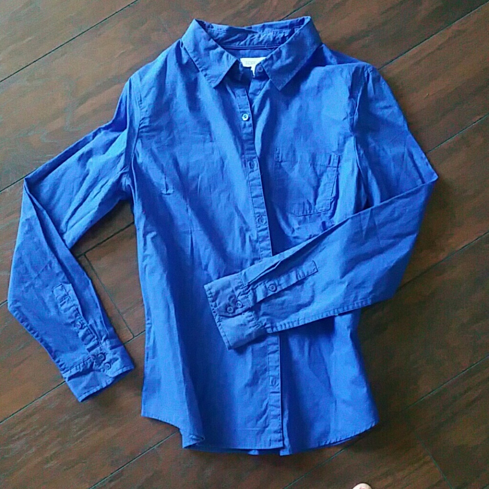 Blue long sleeve blouse