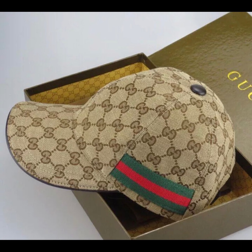 Gucci Brown canvas baseball Hat/Cap