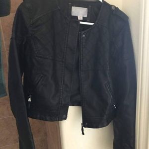Black leather jacket