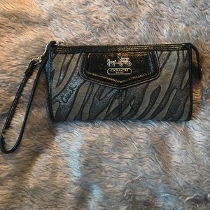 Zebra print authentic Coach clutch/wallet