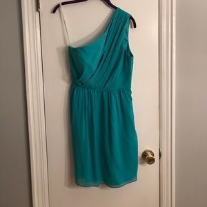 Cyan by Shoshanna teal one shouldered dress