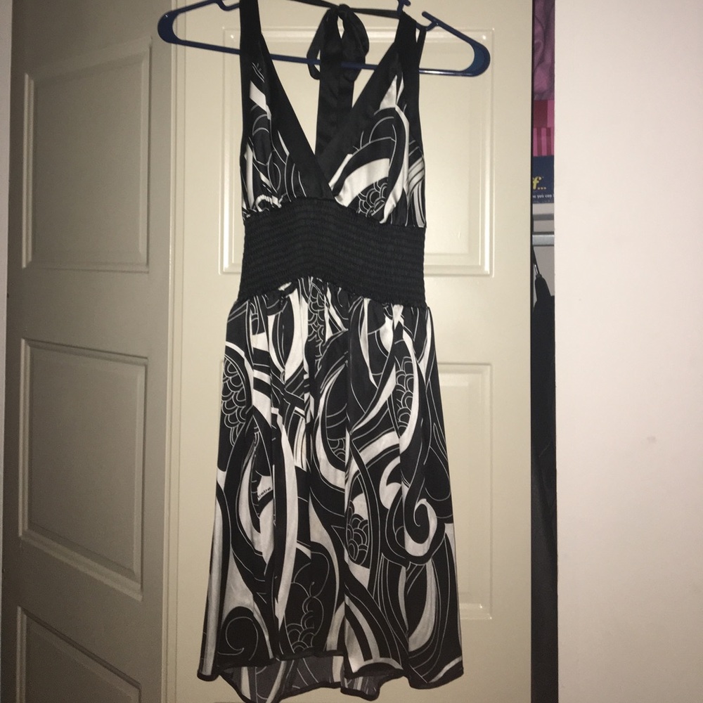 Bebe - Black and White Halter dress