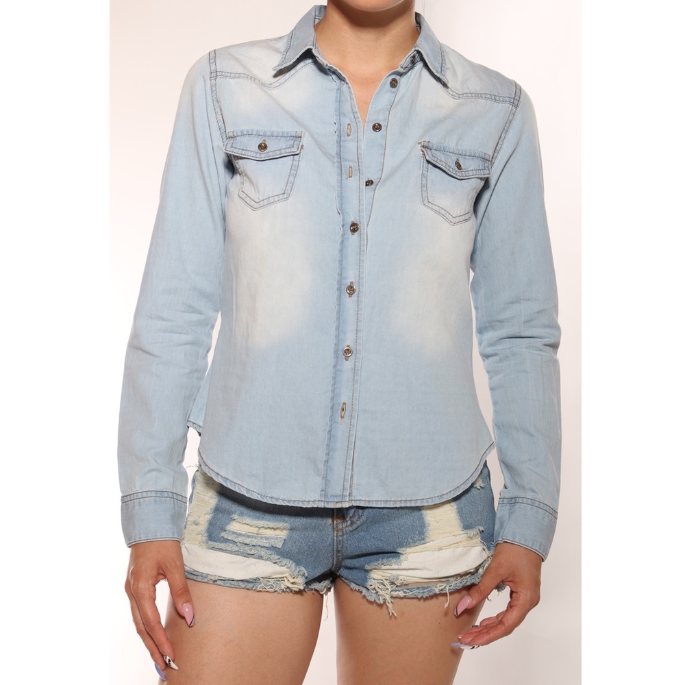 Denim Button Down - Picture 3 of 4