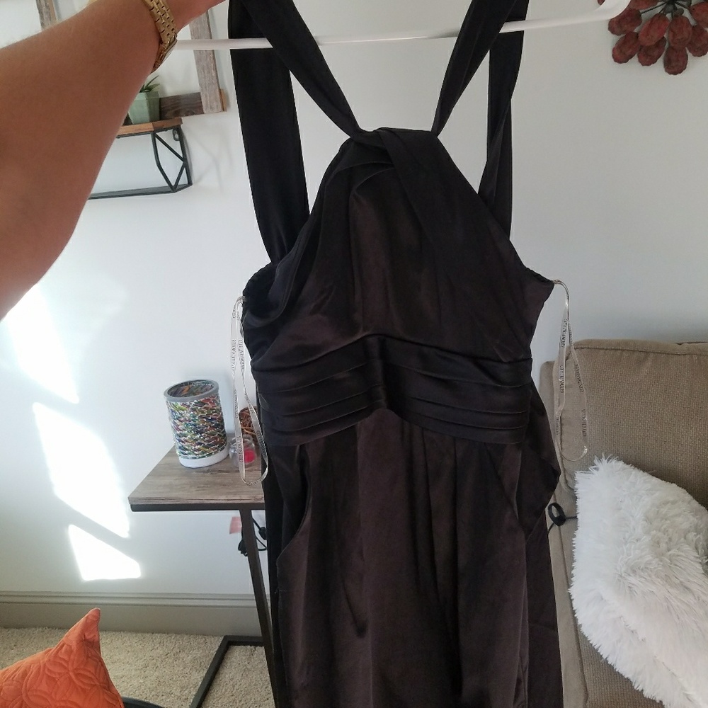Black satin dress