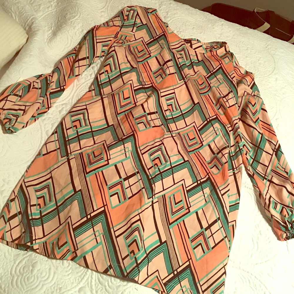 Size Large tunic dress Aztec geometric print