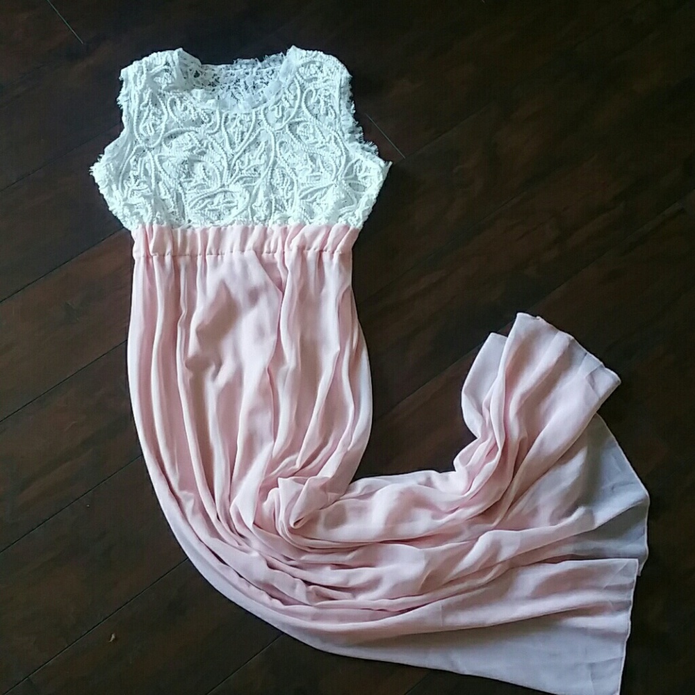 Blush maxi dress