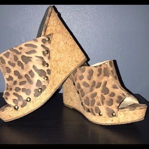 Michael Kors peep toe wedges