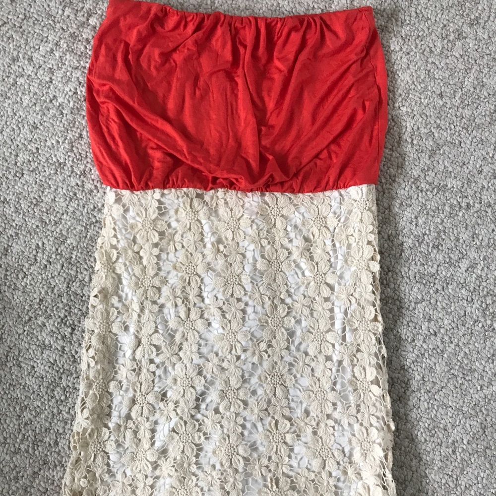 Buckle mini lace dress S