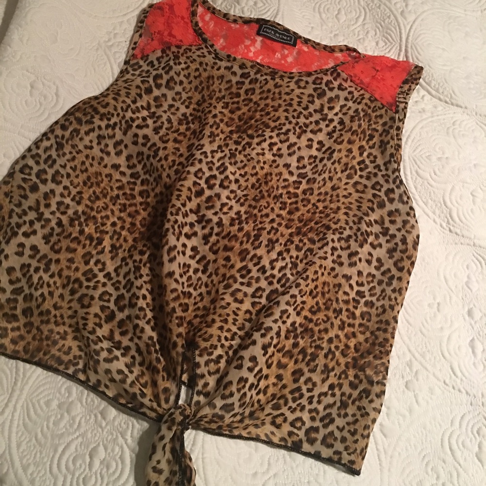 Cheetah print cute top