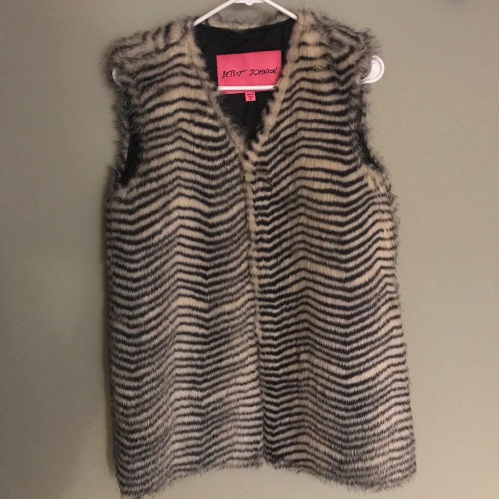 Betsy Johnson fur vest