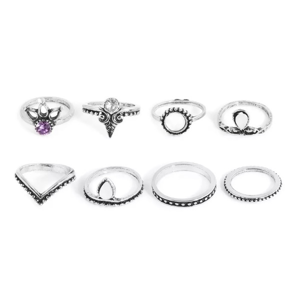 Midi Ring Jewel 8 Piece Set - Picture 2 of 3