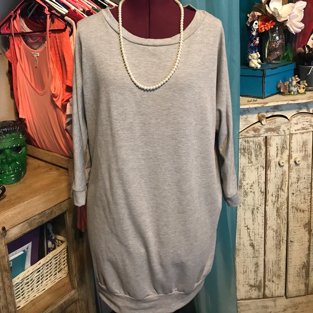 Gray long sweater