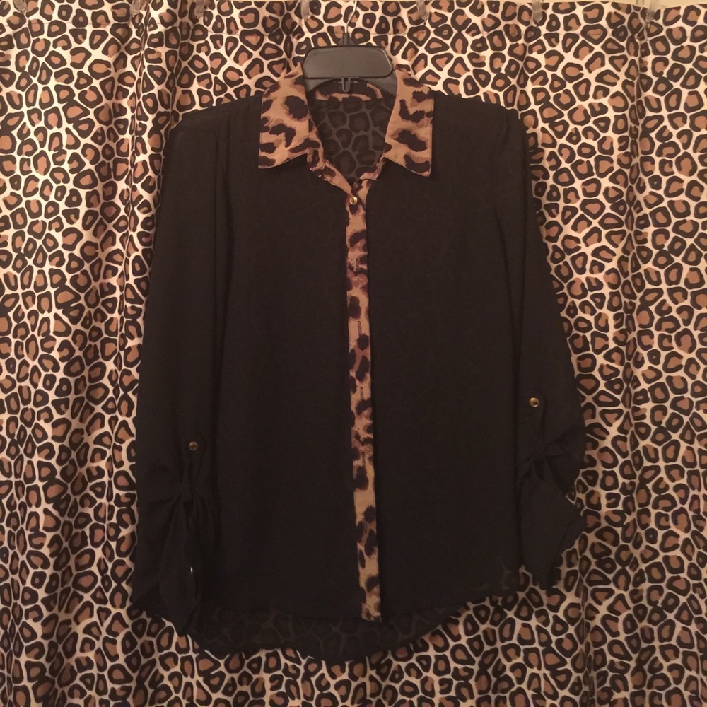 Shear Chiffon Button Down