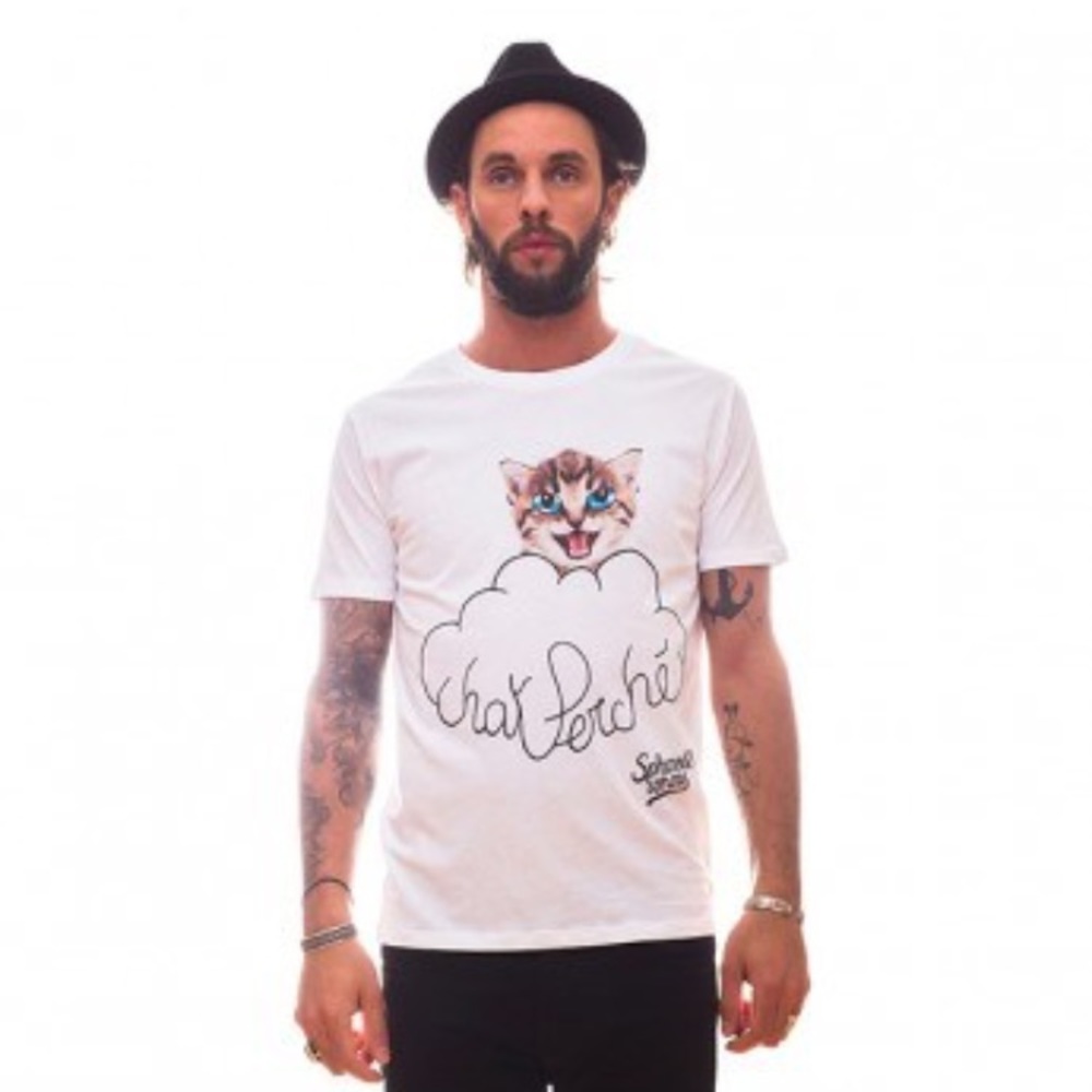 NWT Cat Kitty Purr t-shirt white