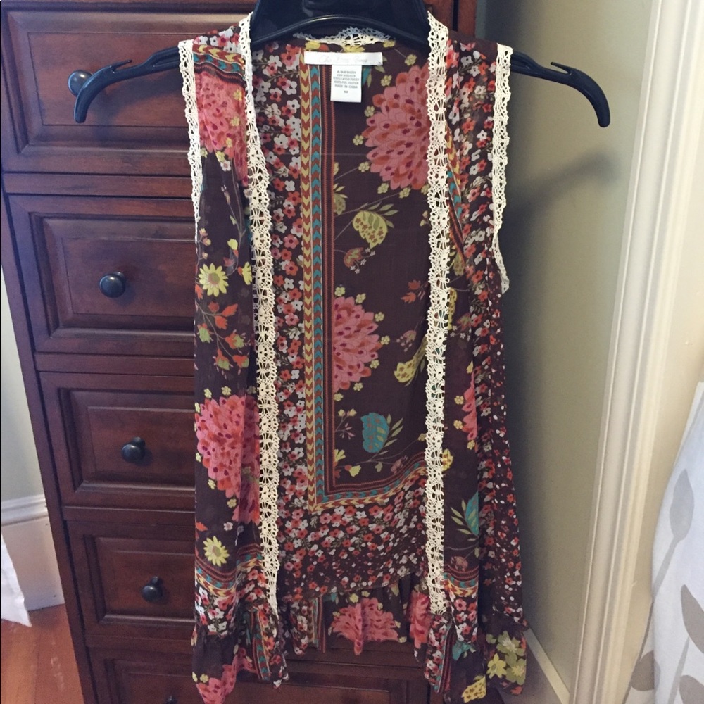 Charlotte Russe Boho Floral Vest