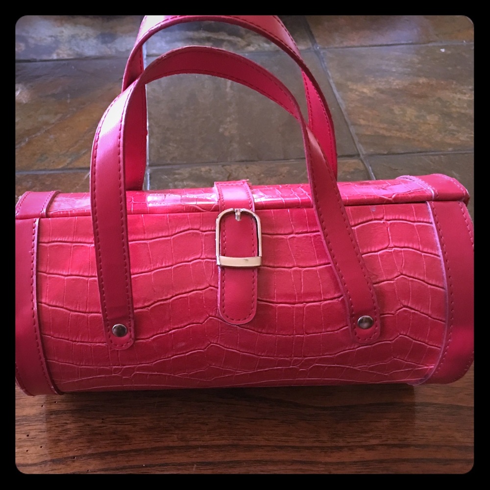 Pink leather purse