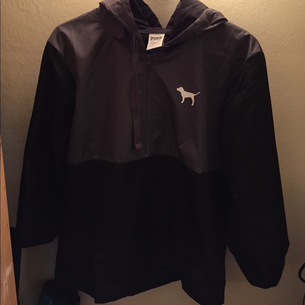 Pink quarter zip windbreaker