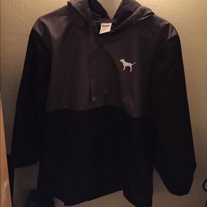 Pink quarter zip windbreaker