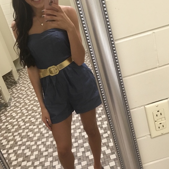 Pants - Sweetheart Denim Romper