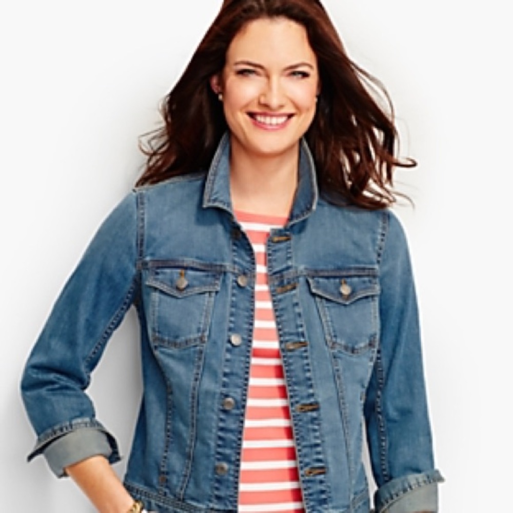 NWOT Talbots Denim Jacket L